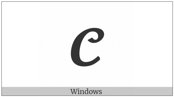 Mathematical Bold Script Capital C on various operating systems