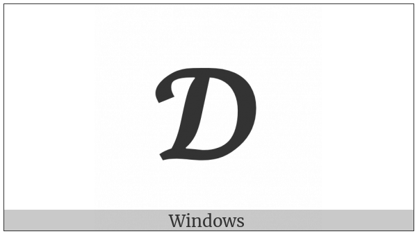 Mathematical Bold Script Capital D on various operating systems