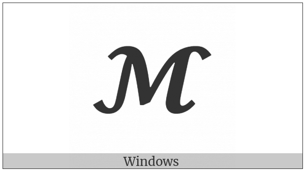 Mathematical Bold Script Capital M on various operating systems