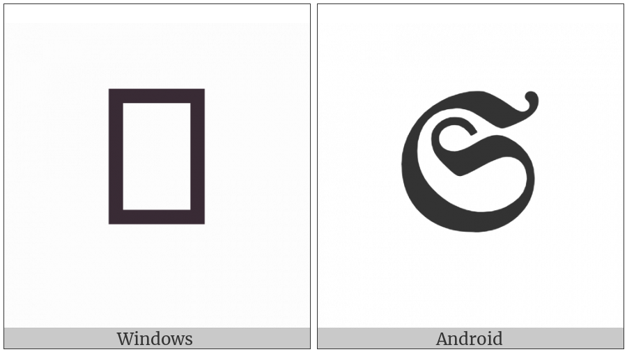 Mathematical Bold Fraktur Capital S on various operating systems
