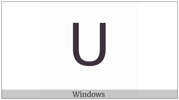 Mathematical Sans-Serif Capital U on various operating systems