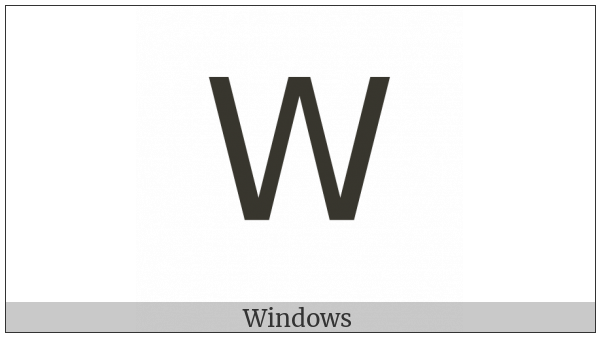 Mathematical Sans-Serif Capital W on various operating systems
