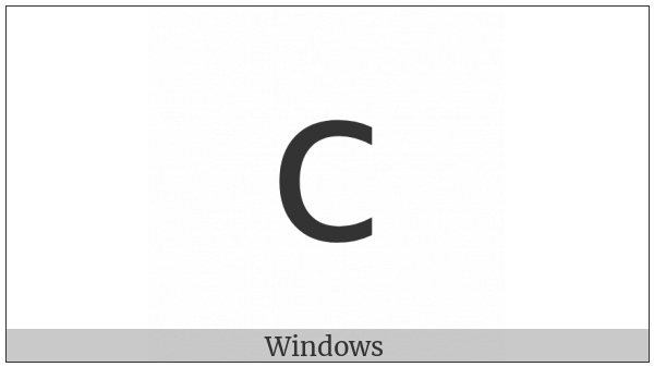 Mathematical Sans-Serif Small C on various operating systems