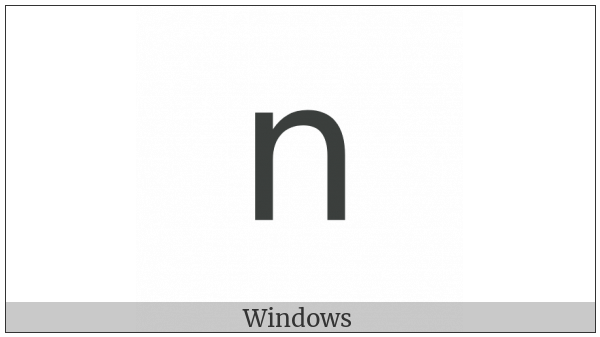 Mathematical Sans-Serif Small N on various operating systems