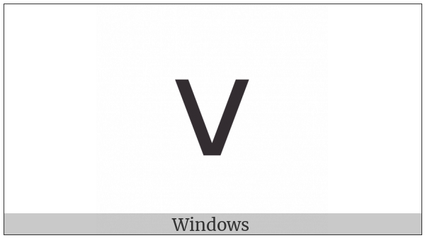 Mathematical Sans-Serif Small V on various operating systems