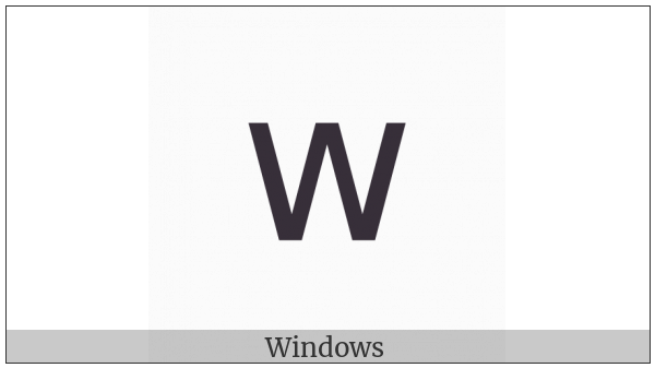 Mathematical Sans-Serif Small W on various operating systems