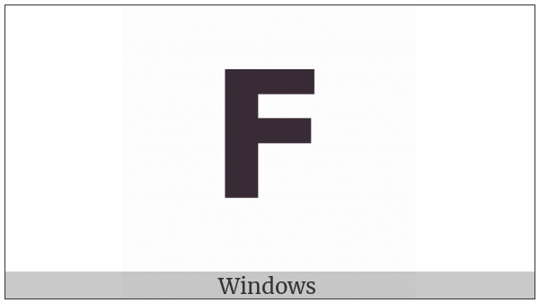 Mathematical Sans-Serif Bold Capital F on various operating systems
