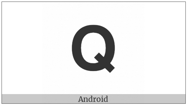 Mathematical Sans-Serif Bold Capital Q on various operating systems