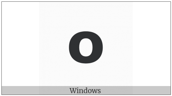 Mathematical Sans-Serif Bold Small O on various operating systems