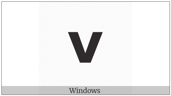 Mathematical Sans-Serif Bold Small V on various operating systems