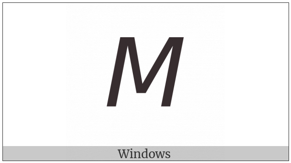Mathematical Sans-Serif Italic Capital M on various operating systems