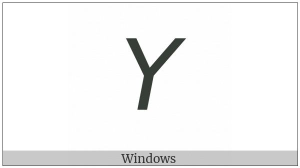 Mathematical Sans-Serif Italic Capital Y on various operating systems