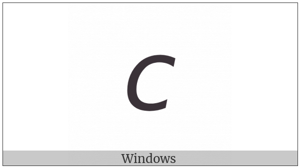 Mathematical Sans-Serif Italic Small C on various operating systems
