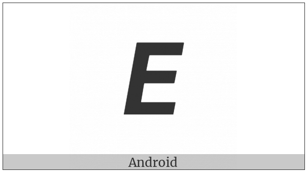 Mathematical Sans-Serif Bold Italic Capital E on various operating systems