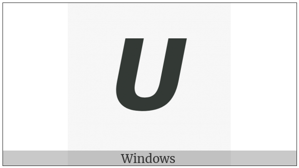 Mathematical Sans-Serif Bold Italic Capital U on various operating systems