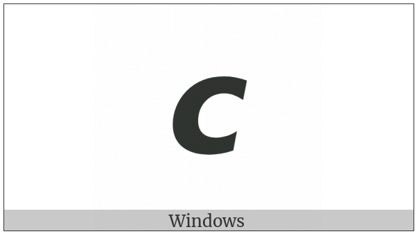 Mathematical Sans-Serif Bold Italic Small C on various operating systems