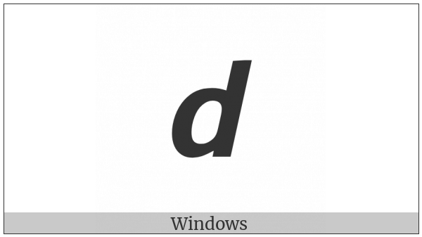 Mathematical Sans-Serif Bold Italic Small D on various operating systems