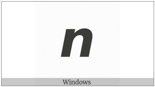 Mathematical Sans-Serif Bold Italic Small N on various operating systems