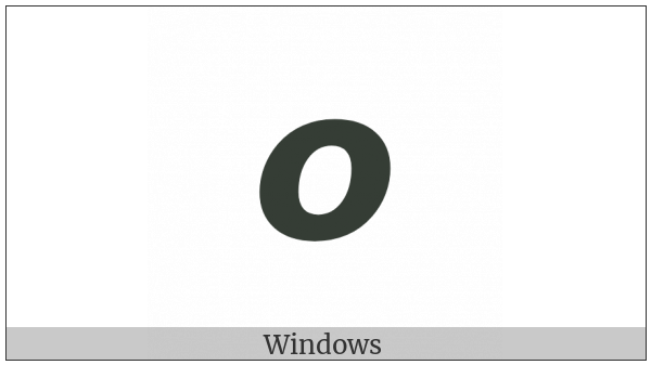 Mathematical Sans-Serif Bold Italic Small O on various operating systems
