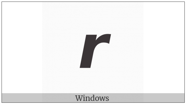 Mathematical Sans-Serif Bold Italic Small R on various operating systems