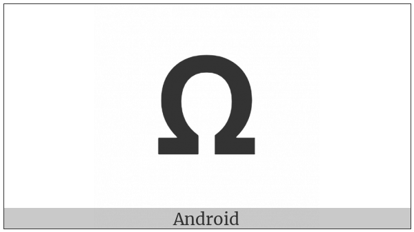 Mathematical Sans-Serif Bold Capital Omega on various operating systems