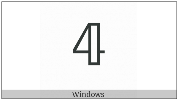 Mathematical Double-Struck Digit Four on various operating systems