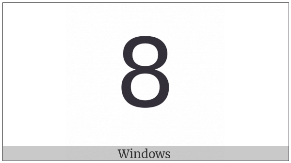 Mathematical Sans-Serif Digit Eight on various operating systems