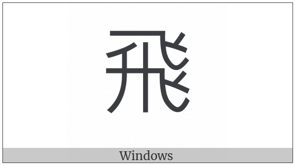 Kangxi Radical Fly on various operating systems