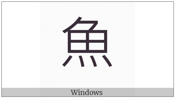Kangxi Radical Fish on various operating systems