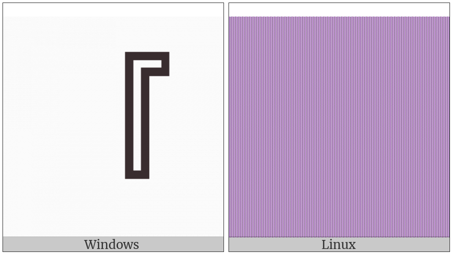 Left White Corner Bracket on various operating systems
