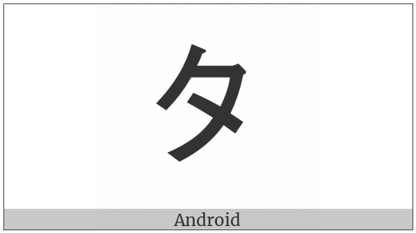 Katakana Letter Ta on various operating systems