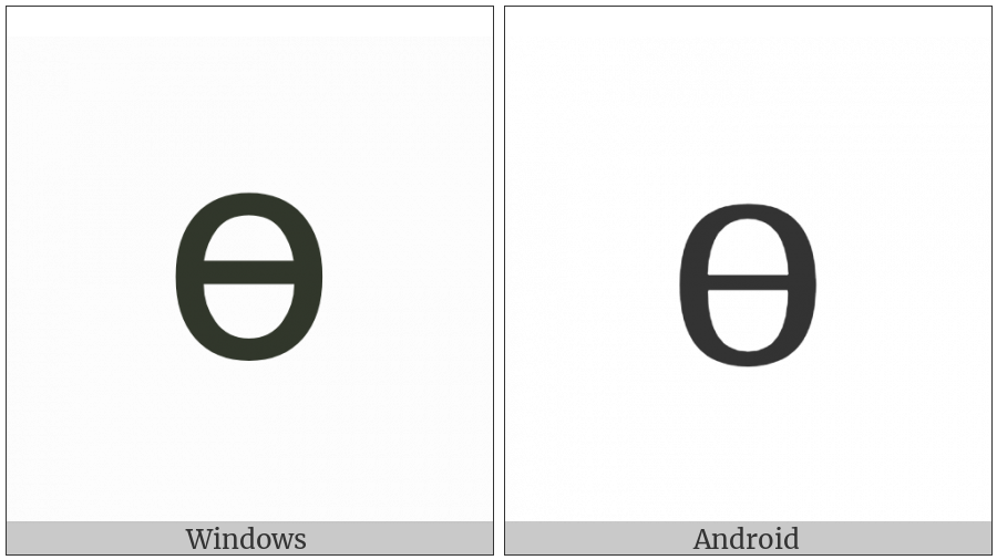 Cyrillic Small Letter Barred O on various operating systems
