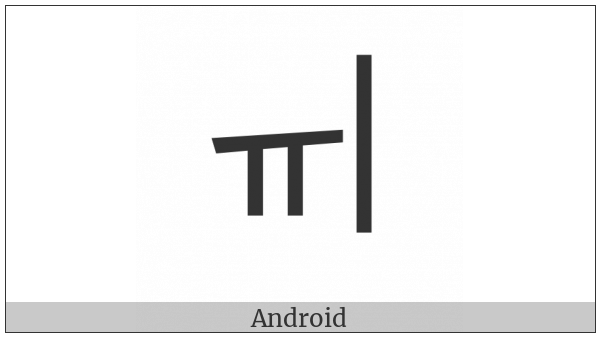 Hangul Letter Yu-I on various operating systems