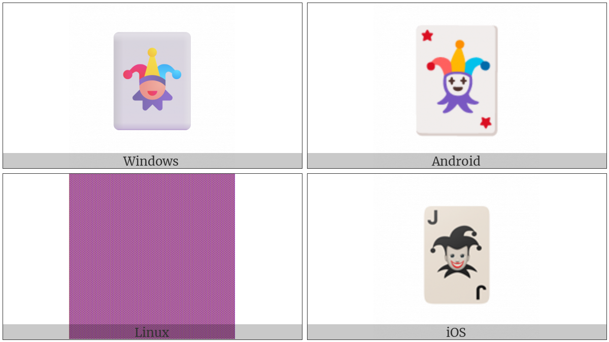 Playing Card Black Joker on various operating systems