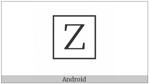 Squared Latin Capital Letter Z on various operating systems