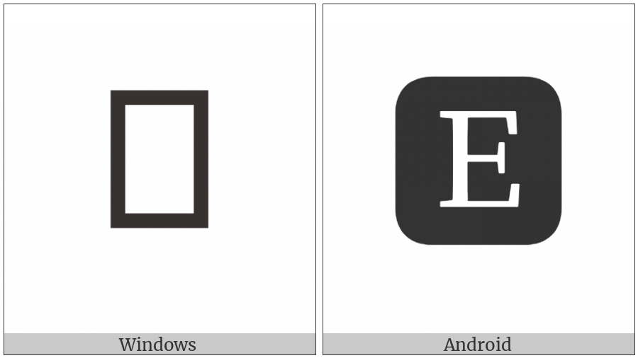 Negative Squared Latin Capital Letter E on various operating systems