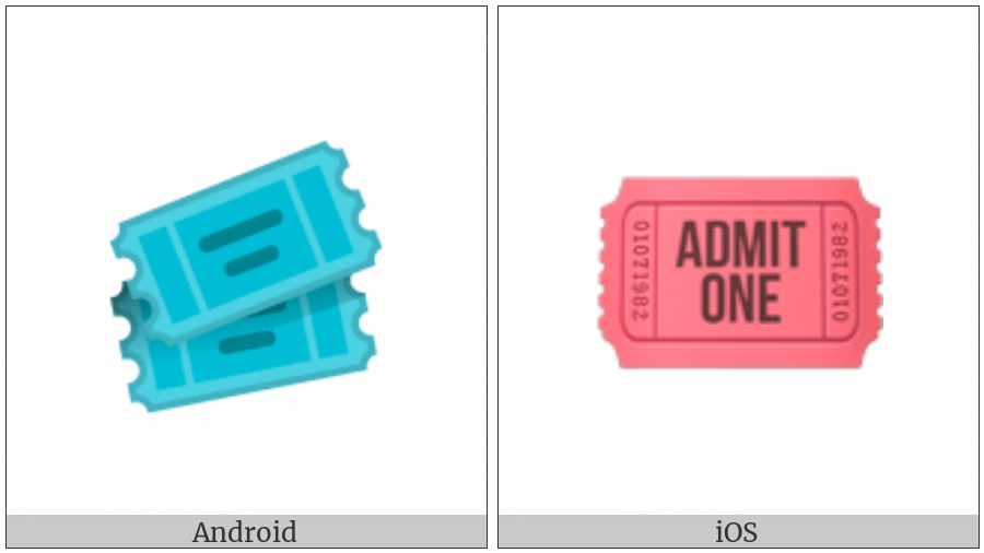 Admission Tickets on various operating systems
