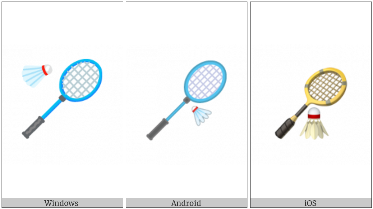 Badminton Racquet And Shuttlecock on various operating systems
