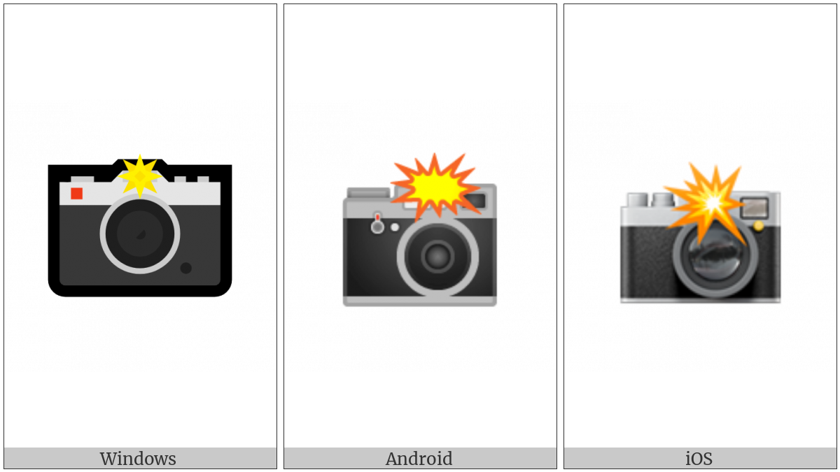 Camera With Flash on various operating systems