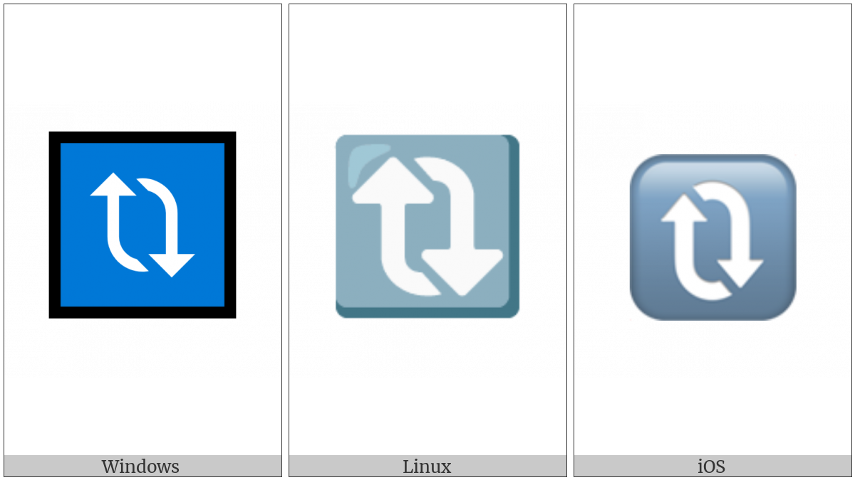 Clockwise Downwards And Upwards Open Circle Arrows on various operating systems
