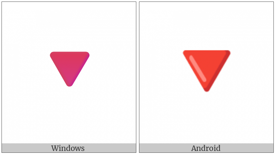 Down-Pointing Red Triangle on various operating systems