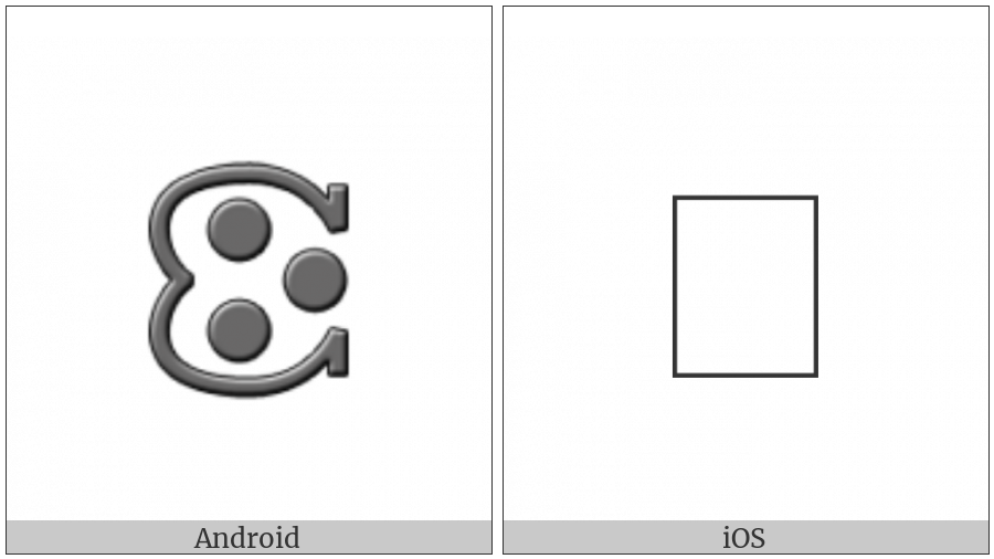 Notched Left Semicircle With Three Dots on various operating systems
