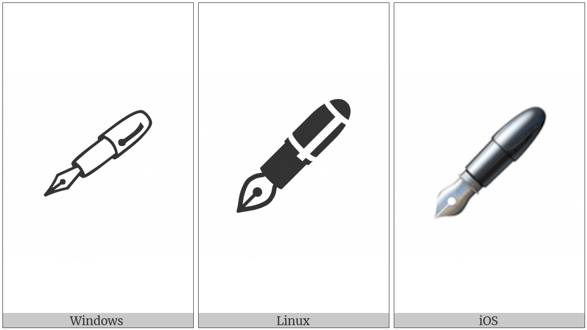 Lower Left Fountain Pen on various operating systems