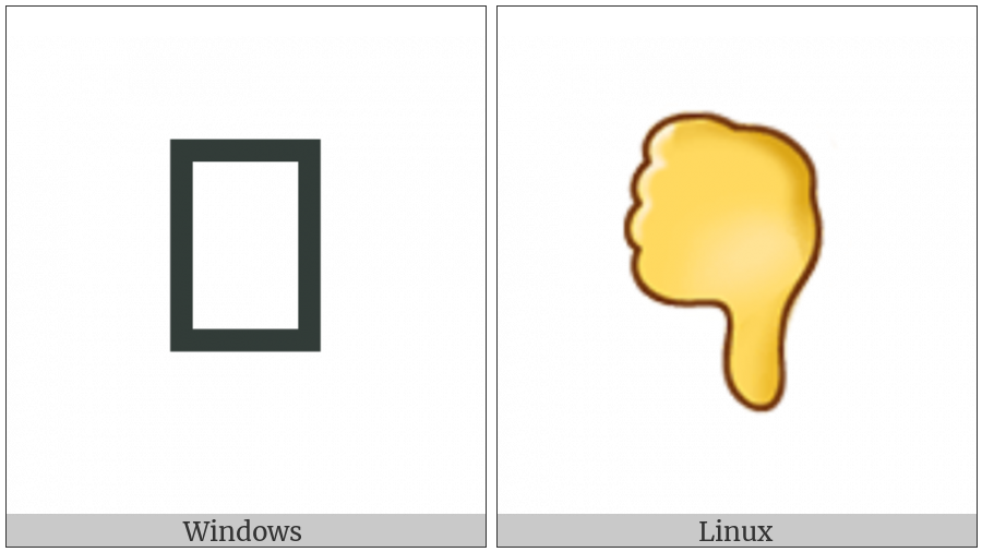Reversed Thumbs Down Sign on various operating systems