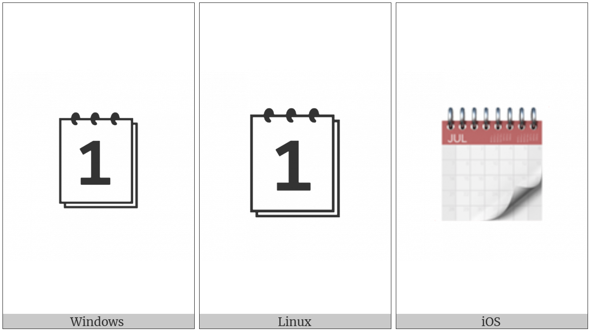 Spiral Calendar Pad on various operating systems
