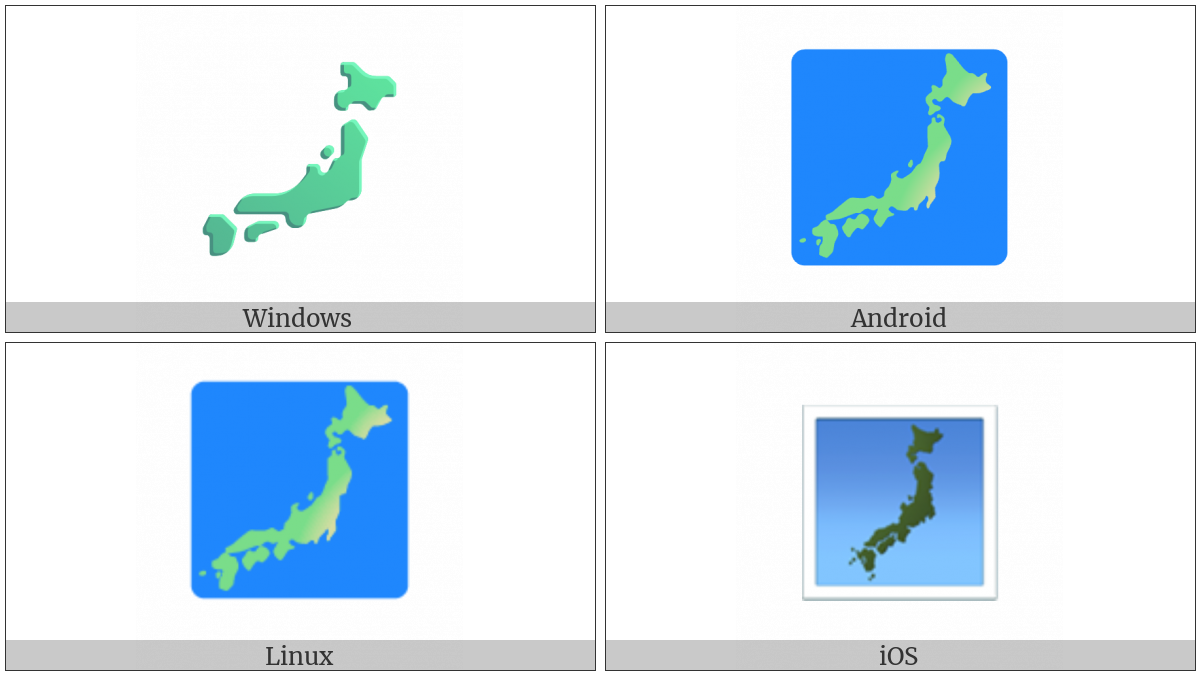 Silhouette Of Japan on various operating systems