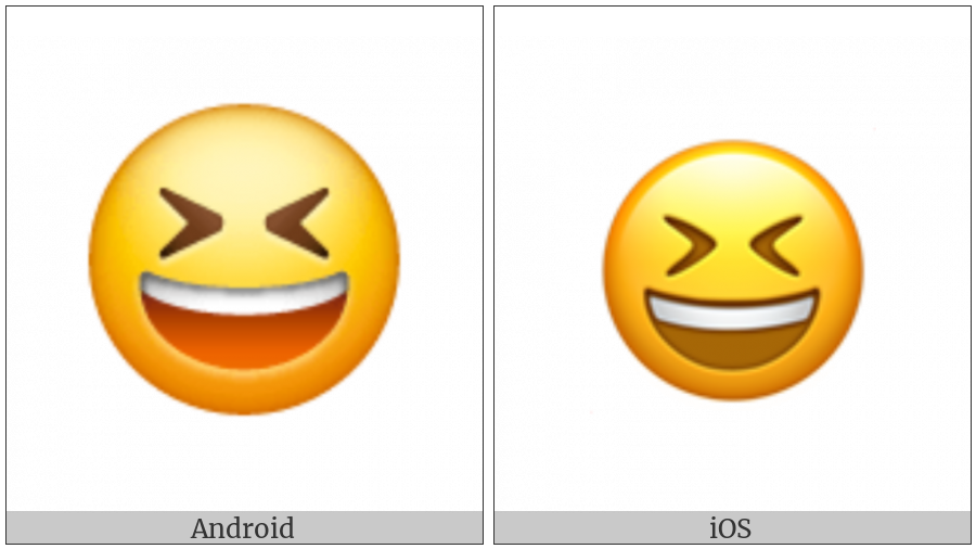 Smiling Face With Open Mouth And Tightly-Closed Eyes on various operating systems
