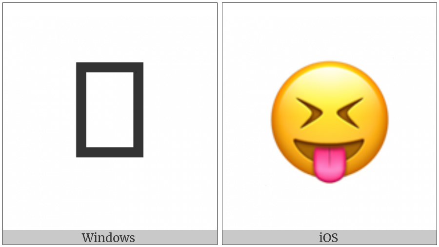 Face With Stuck-Out Tongue And Tightly-Closed Eyes on various operating systems