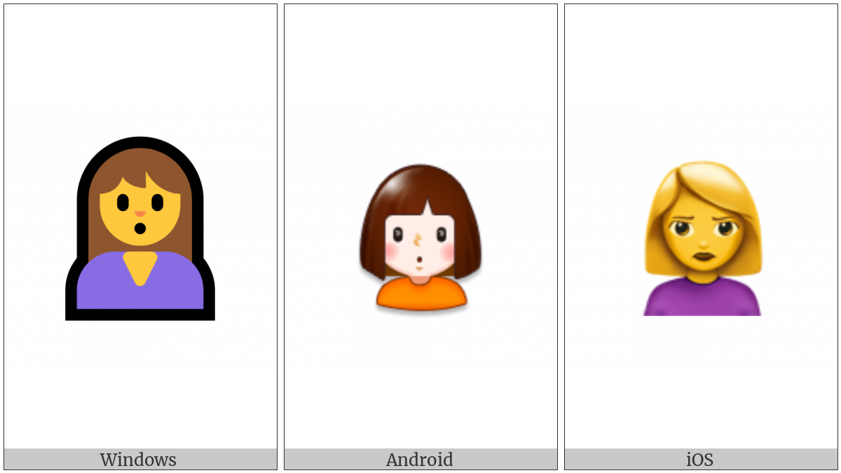 Person With Pouting Face on various operating systems