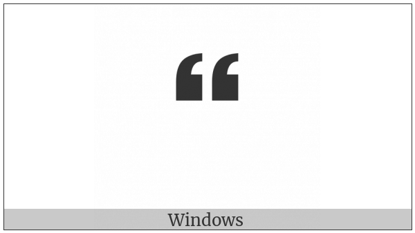 Sans-Serif Heavy Double Turned Comma Quotation Mark Ornament on various operating systems